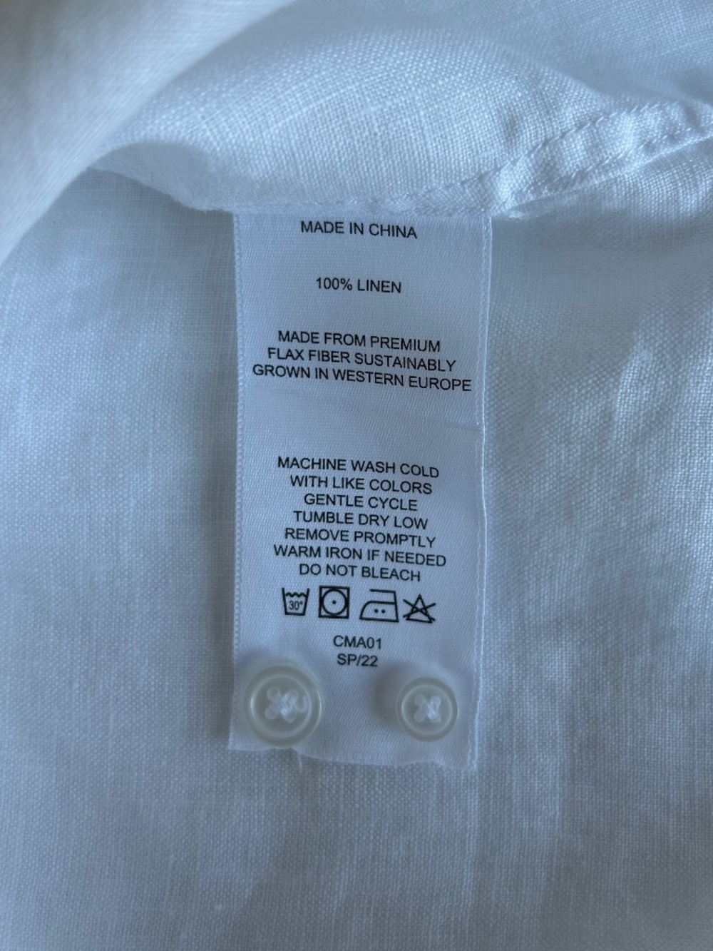 Quince white European linen shirt - Picture 5 of 5